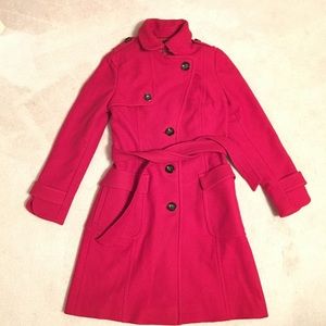Red Wool Trench- Banana Republic